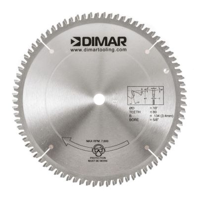 10x80T x5/8" Bore Ditec 2000 for Melamine 3.4mm Kerf