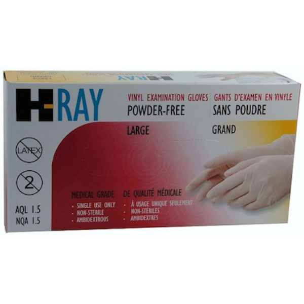 46I-525PF Disposable Vinyl Glove TRANSLUCENT POWDER FREE 100/BOX - Various Sizes