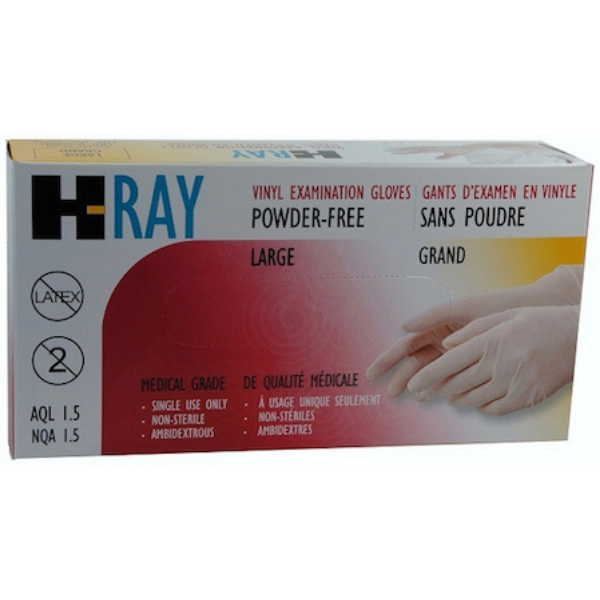 46I-525PF Disposable Vinyl Glove  TRANSLUCENT POWDER FREE 100/BOX - Various Sizes