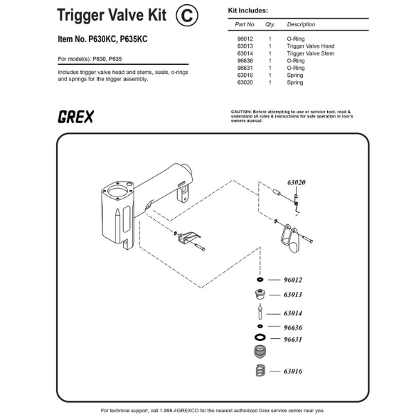 Grex P635 23g Pinner 3/8"- 1-3/8"