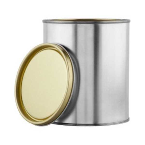 Empty Paint Can w/ lid 1L gold lined 56/case