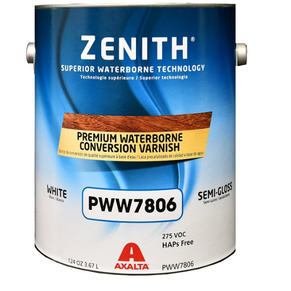 Zenith Waterborne Conversion Varnish-White Topcoat- Satin 18.9 L/Pail
