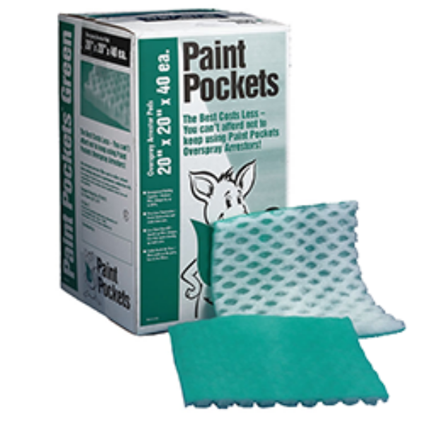 Green Paint Pocket Filters 40/case Available in 20" x 20" or 20" x 25"