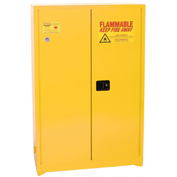 HWF90M Safety flammable cabinet 2 door manual close 43" x 34" x 65", 90 gallon
